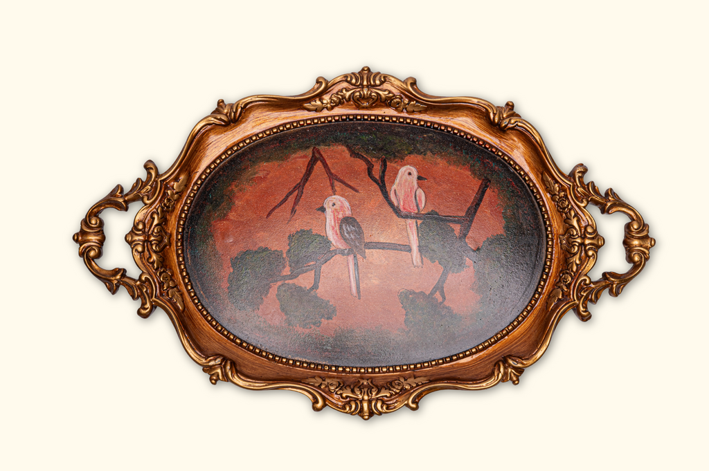 Twilight Perch – Hand Painted Ornate Tray
