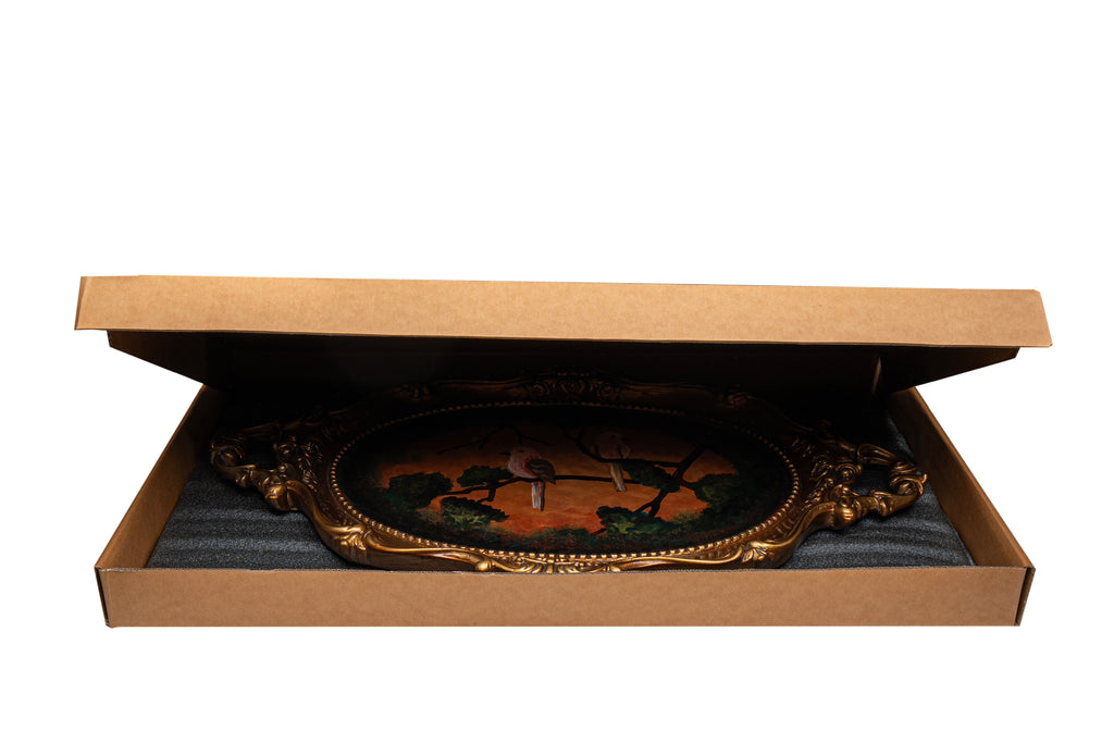 Twilight Perch – Hand Painted Ornate Tray