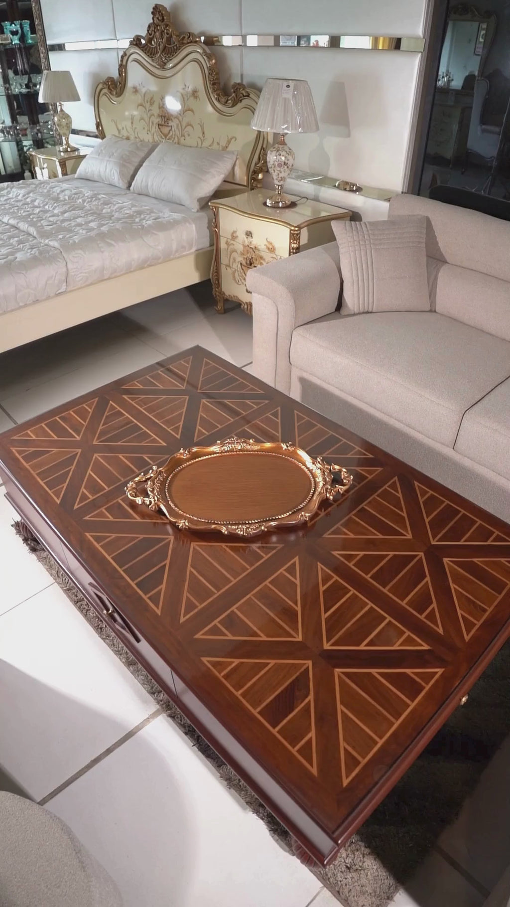 The Imperial Grace Tray - Antique Gold Serving Tray